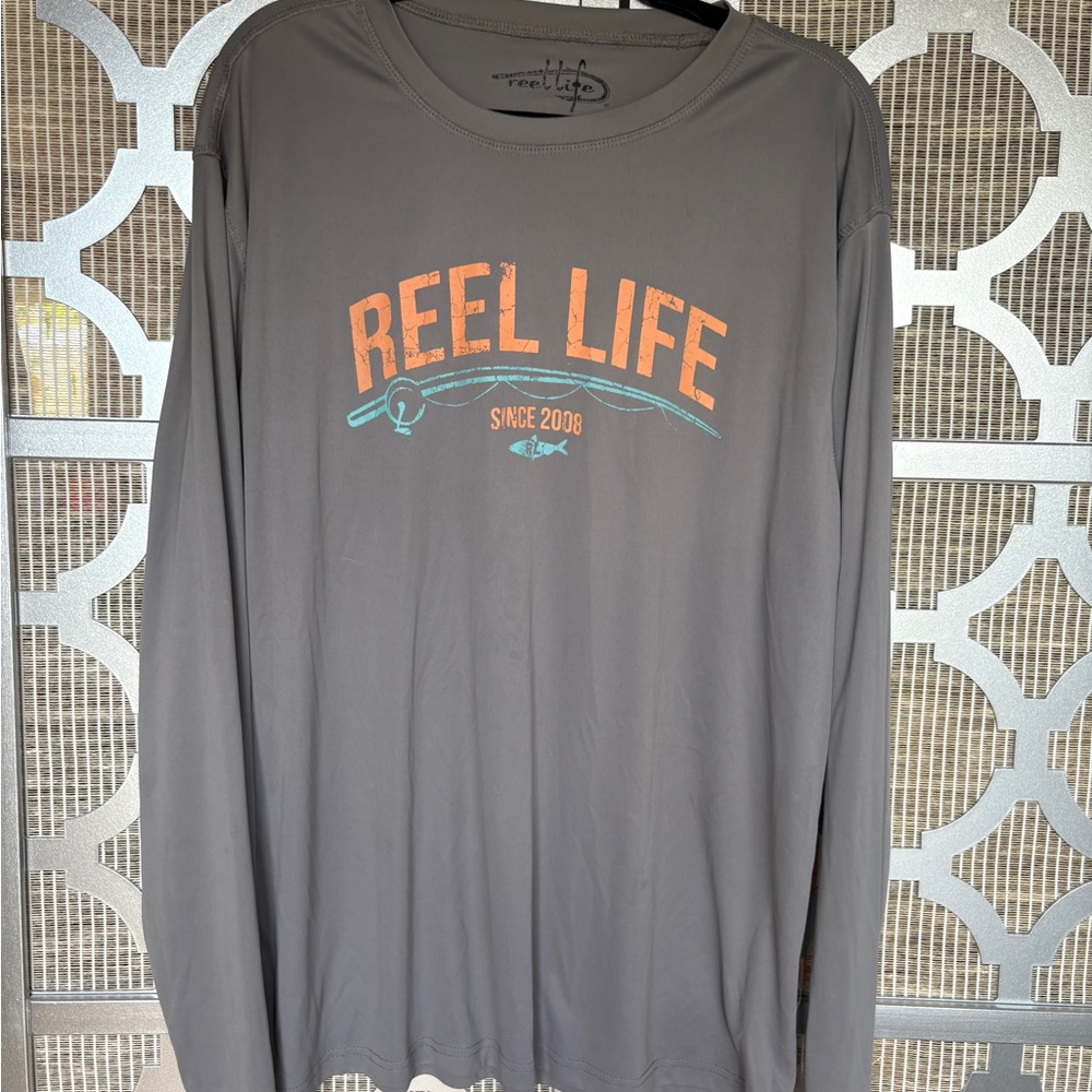 Reel Life Men's Gray Long Sleeve Shirt